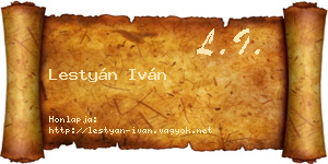 Lestyán Iván névjegykártya